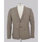 Brown Check Slim Fit Suit Jacket