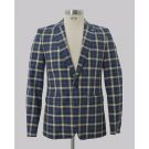 Yellow/Navy Windowpane Slim Fit Blazer