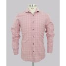 Pink Tonal Grid Check Slim Fit Shirt
