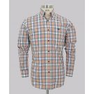 Orange Plaid Regular Fit Check Shirt