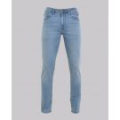 Light Wash Abrasion Slim Leg Denim