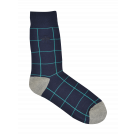Teal Grid Check Socks