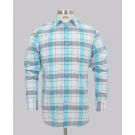 Aqua/White Check Slim Fit Shirt
