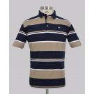 Kurt Geiger Taupe/navy Broad Stripe Slim Fit Golfer