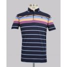 Kurt Geiger Purple Reg Fit Panel Stripe Golfer