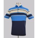 Kurt Geiger Bright Blue Slim Fit Panel Stripe Golfer