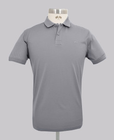 Light Grey One-Up Slim Fit Pique Golfer