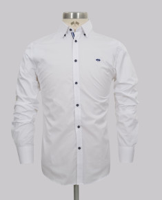 Core White Contrast Slim Fit Shirt