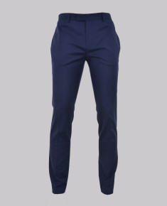 Blue Slim Leg Wool Suit Trouser