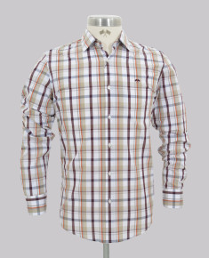 Ginger Textured Grid Check Regular Fit Shirt