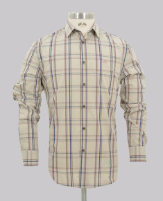 Rose Brown Two-Tone Slim Fit Check Shirt
