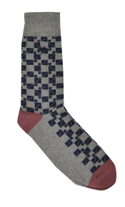 Navy/grey Squared Socks