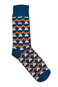 Moroccan Blue/yellow Geo Socks