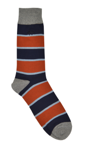 Burnt Orange/navy Broad Stripe Socks
