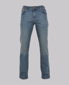 Light Indigo Contrast Straight Leg Denim