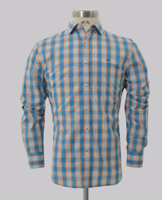 Orange Tartan Check Slim Fit Shirt