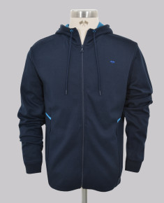 Navy Hooded Full Zip Sweat Top