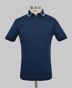 Navy Design Collar Slim Fit Golfer