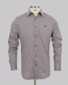 Rust Block Geometric Slim Fit Shirt