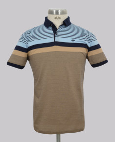 Kurt Geiger Light Blue/taupe Stripe Reg Fit Golfer