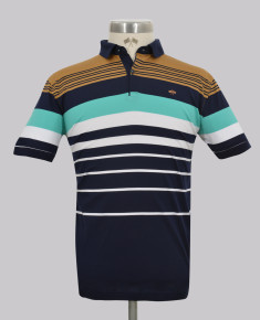 Kurt Geiger Turq Variegated Slim Fit Stripe Golfer