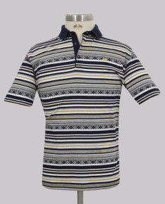 Kurt Geiger Grey Jacquard Stripe Reg Fit Golfer