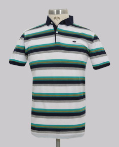 Kurt Geiger Turq/grey Melange Slim Fit Stripe Pique