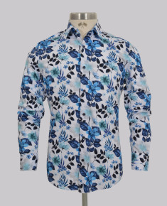 Kurt Geiger Floral Slim Fit Sateen Shirt