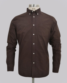 Kurt Geiger Signate Brown Slim Fit Oxford Shirt