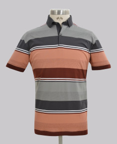 Kurt Geiger Rust/grey Broad Stripe Reg Fit Golfer