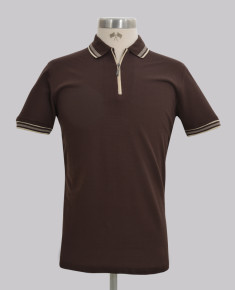 Kurt Geiger Chocolate Jacquard Slim Fit Golfer