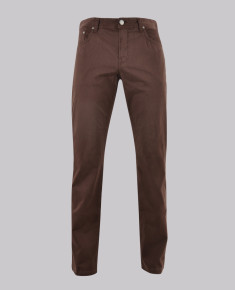 Kurt Geiger Brown Sueded Sateen Slim Leg Trouser