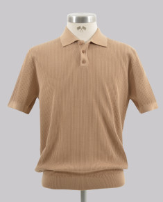Kurt Geiger Taupe Ribbed Reg Fit Polo