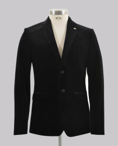 Kurt Geiger Black Velvet Reg Fit Blazer