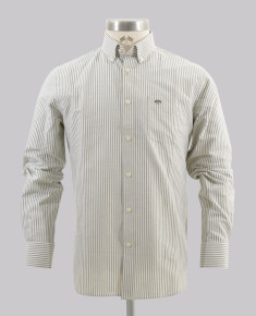Kurt Geiger Green Oxford Stripe Slim Fit Shirt