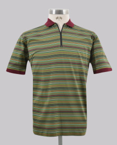 Kurt Geiger Green Multi Stripe Slim Fit Golfer