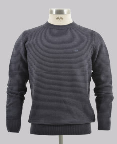 Kurt Geiger Indigo Textured Crew Neck Knit