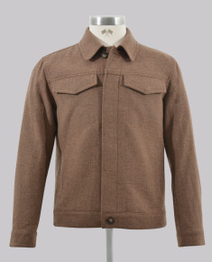 Kurt Geiger Brown Wool Blend Jacket With Pockets