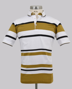 Kurt Geiger Golden Yellow Slim Fit Stripe Golfer