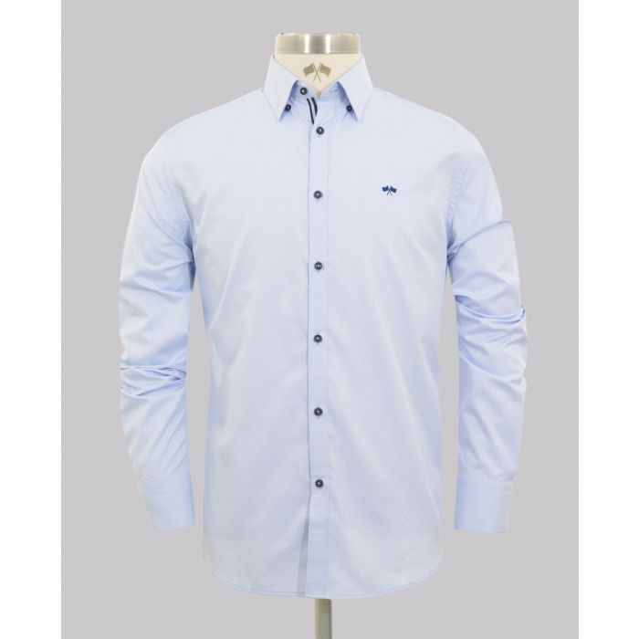 Light Blue Fine Dobby Slim Fit Shirt