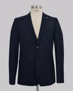 Navy Slim Fit Wool Suit Jacket