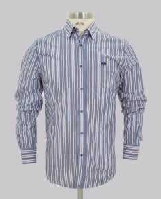 Chambray/Pink Stripe Slim Fit Shirt