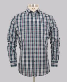 Mint/Purple Tartan Check Slim Fit Shirt