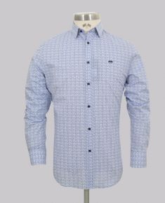 Kurt Geiger Blue Small Geometric Slim Fit Shirt