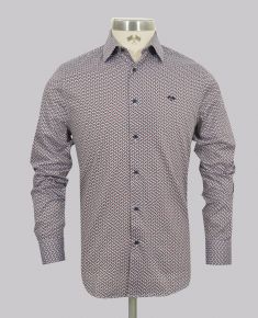 Rust Block Geometric Slim Fit Shirt