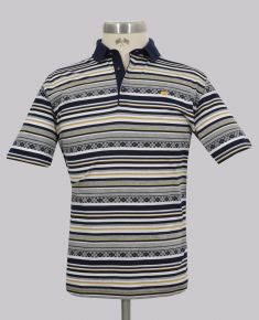 Kurt Geiger Grey Jacquard Stripe Reg Fit Golfer