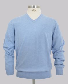 Light Blue V Neck Kn, Light Blue, Size S