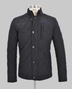 Navy Mock Suede Quilted Ja, Navy, Size L