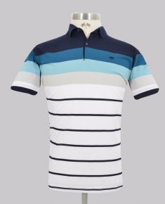 Kurt Geiger Striped Slim Fit Pique Golfer
