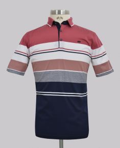 Kurt Geiger Variegated Reg Fit Striped Golfer